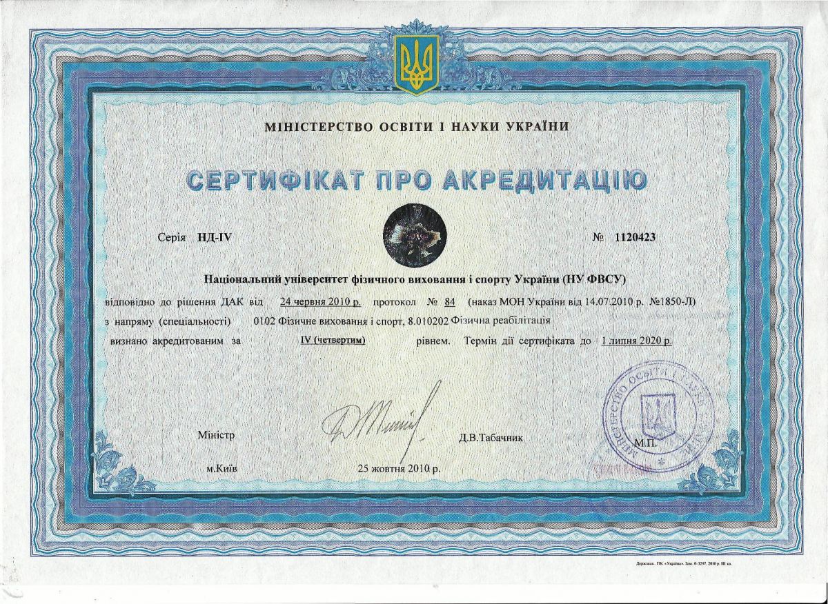 сертифікат про акредитацію №1120423